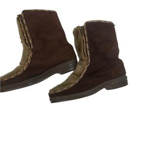Yodelers Vintage leather sherpa Booties 7
